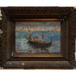 Venetian gondola, 19th century Spanish school, signed Rico