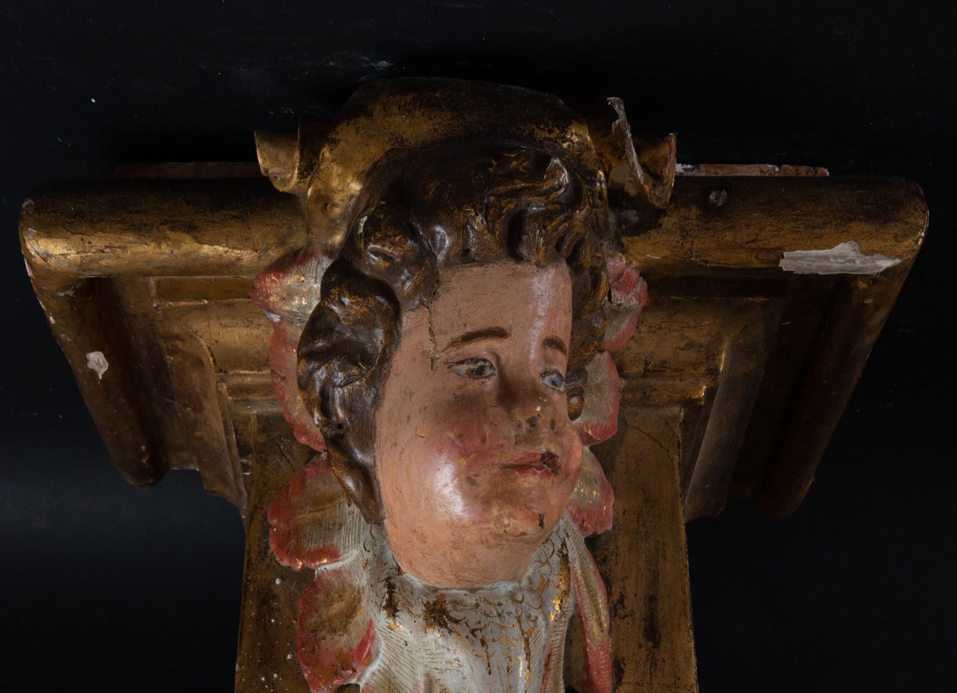 Pair of Important Corbels or Wall Supports of Cherubs, Spain, 17th century - Image 7 of 14