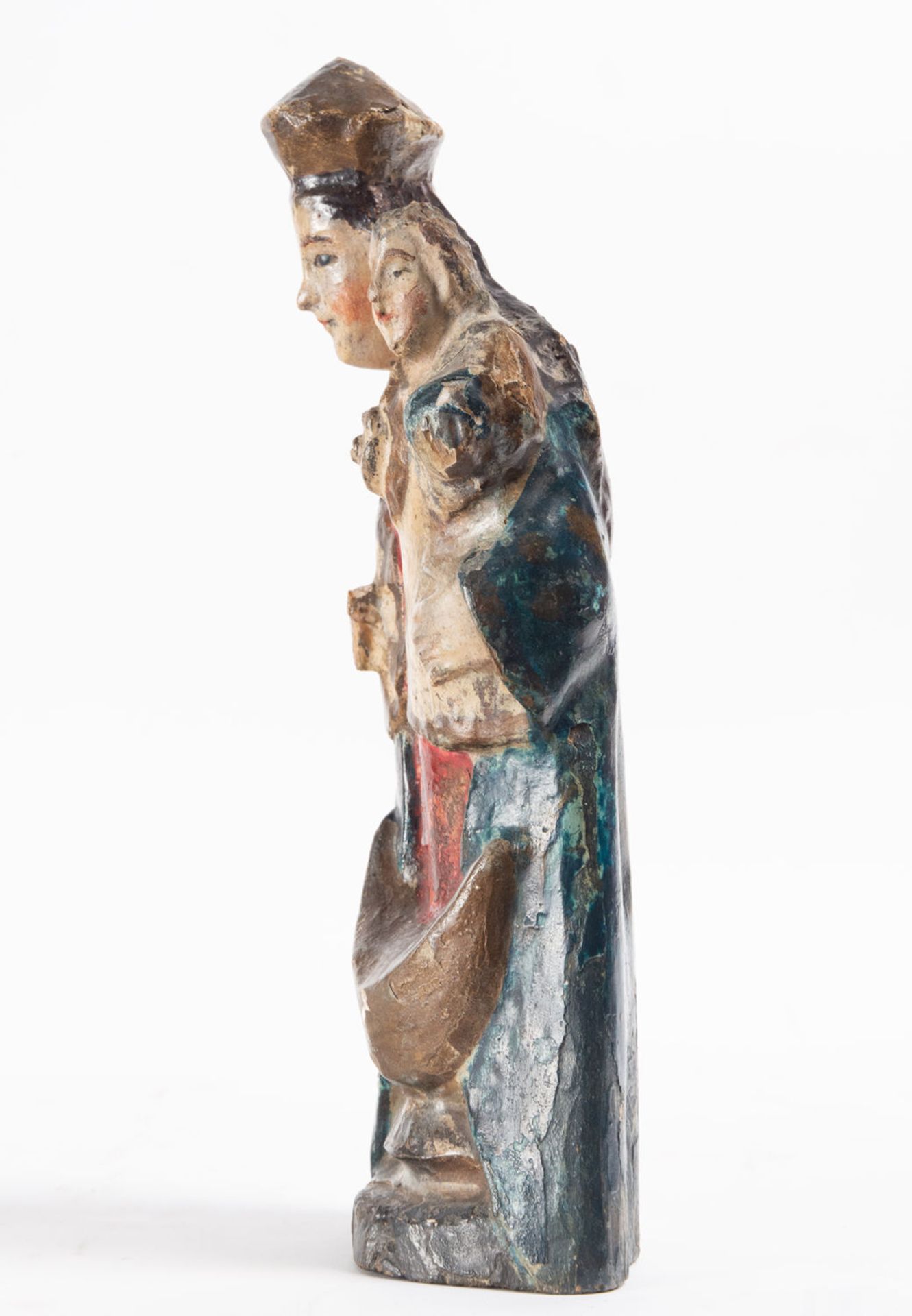 Virgin with Child in Polychrome Wood, Quito colonial school of the 18th century - Bild 4 aus 7