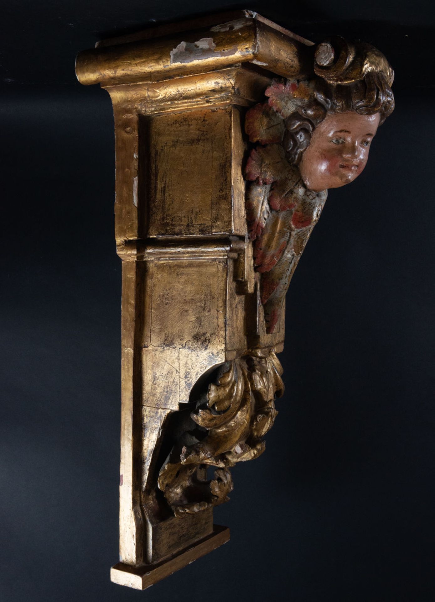 Pair of Important Corbels or Wall Supports of Cherubs, Spain, 17th century - Image 3 of 14