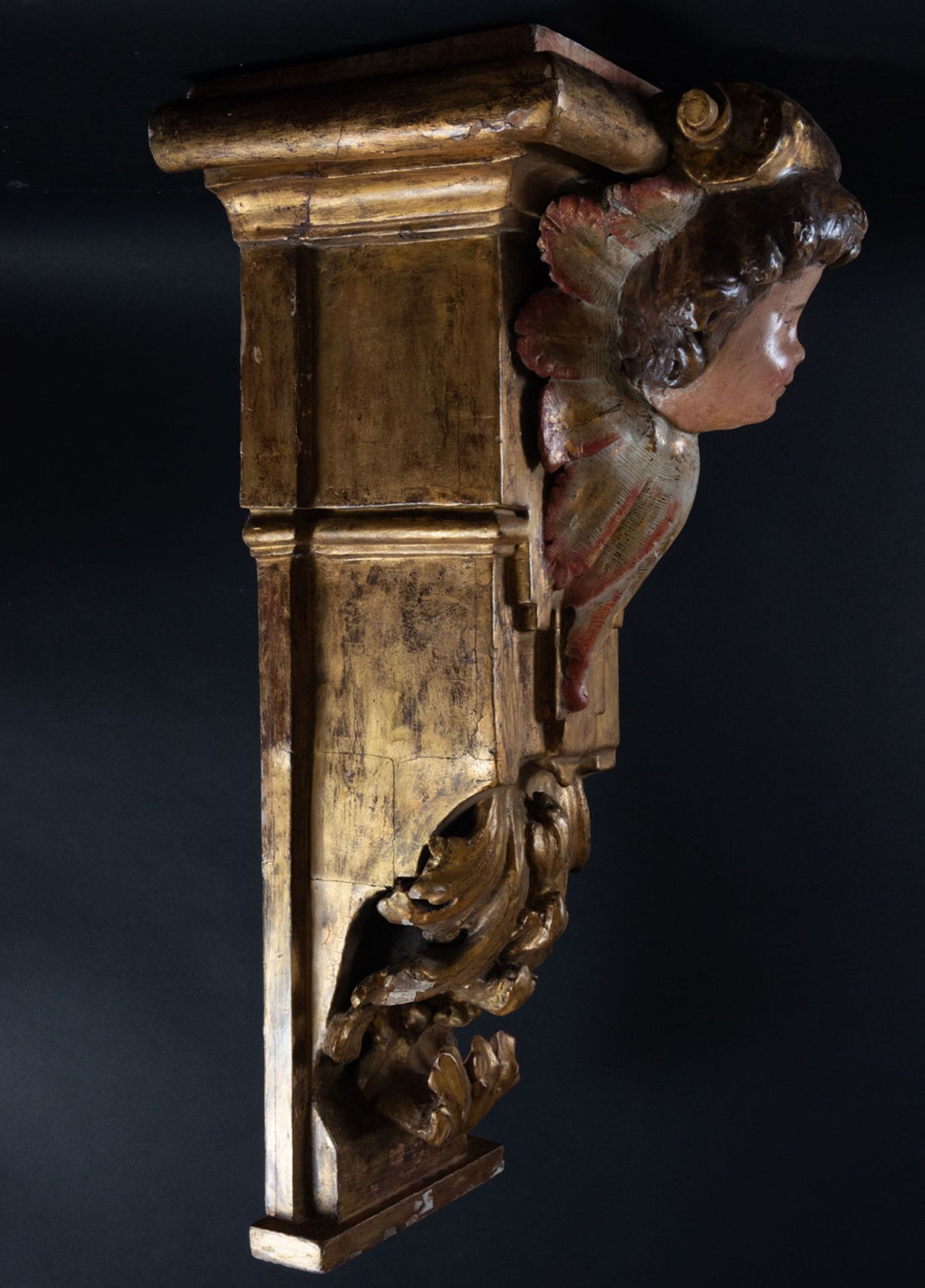 Pair of Important Corbels or Wall Supports of Cherubs, Spain, 17th century - Image 9 of 14