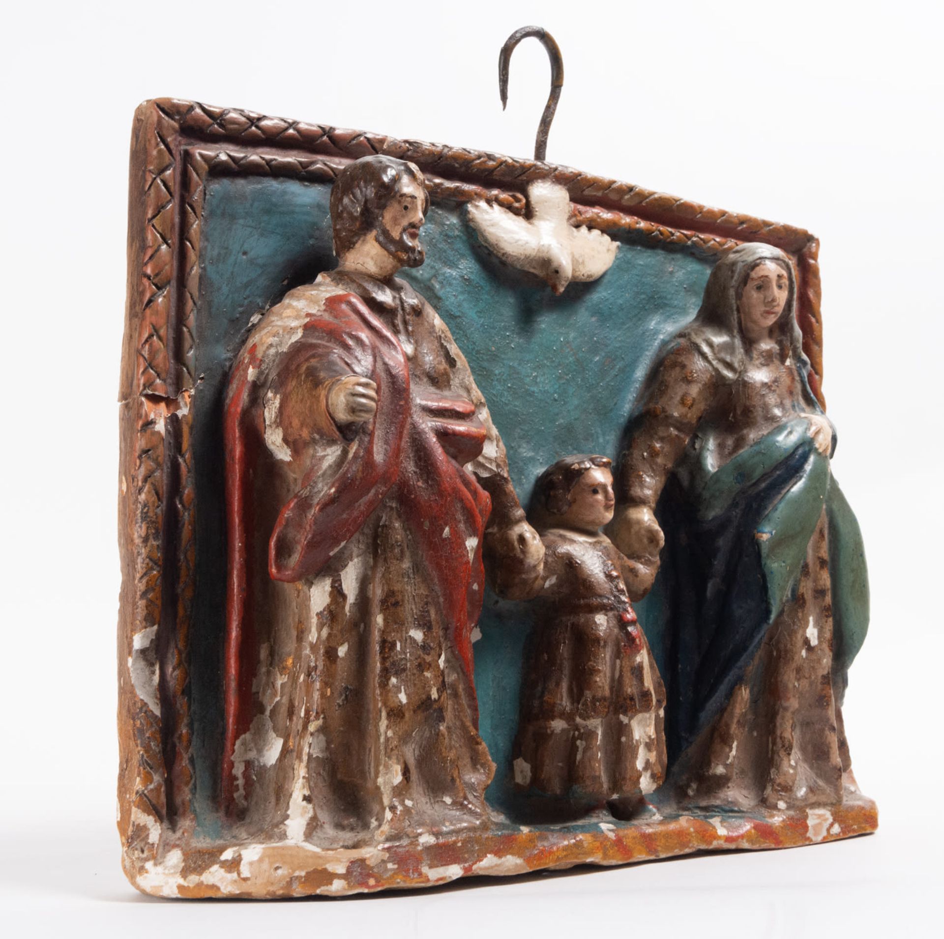 Holy Family in Terracotta relief, colonial school, 18th century - Image 4 of 7