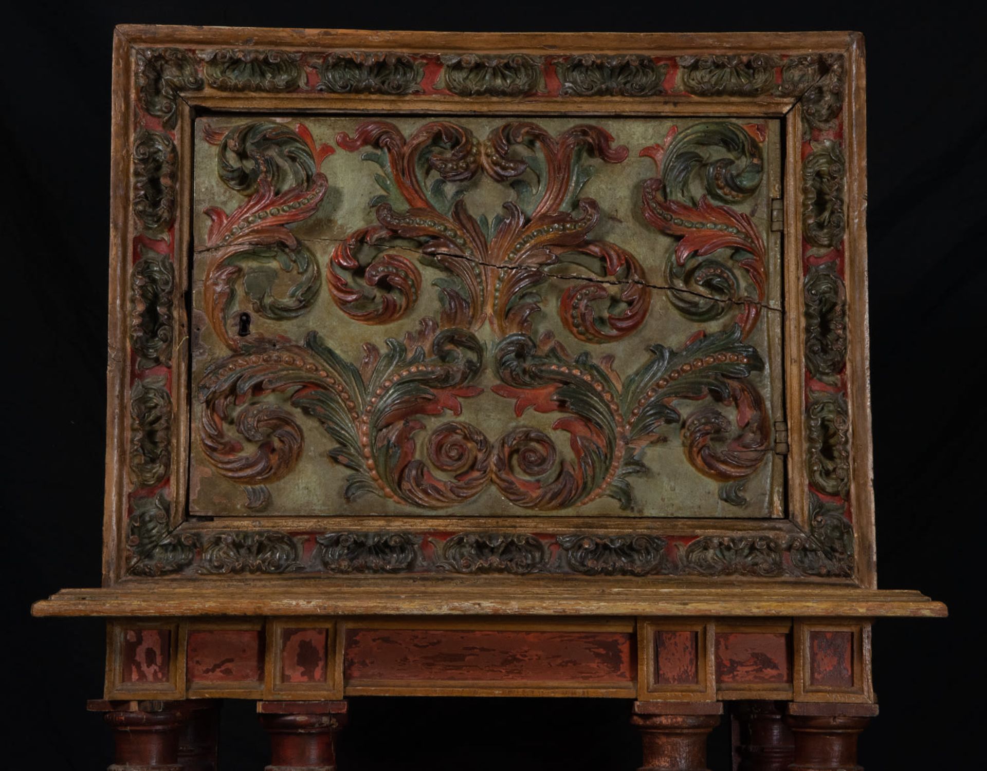 Important Mexican Colonial Cabinet in Polychrome Wood, New Spanish work from the 17th - 18th century - Bild 3 aus 9