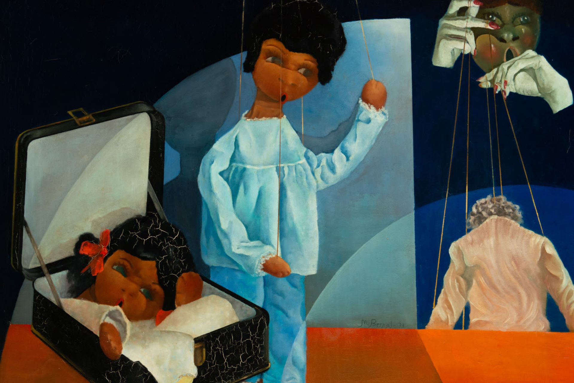 Puppets, abstract composition, Spanish school of the 20th century - Bild 3 aus 6