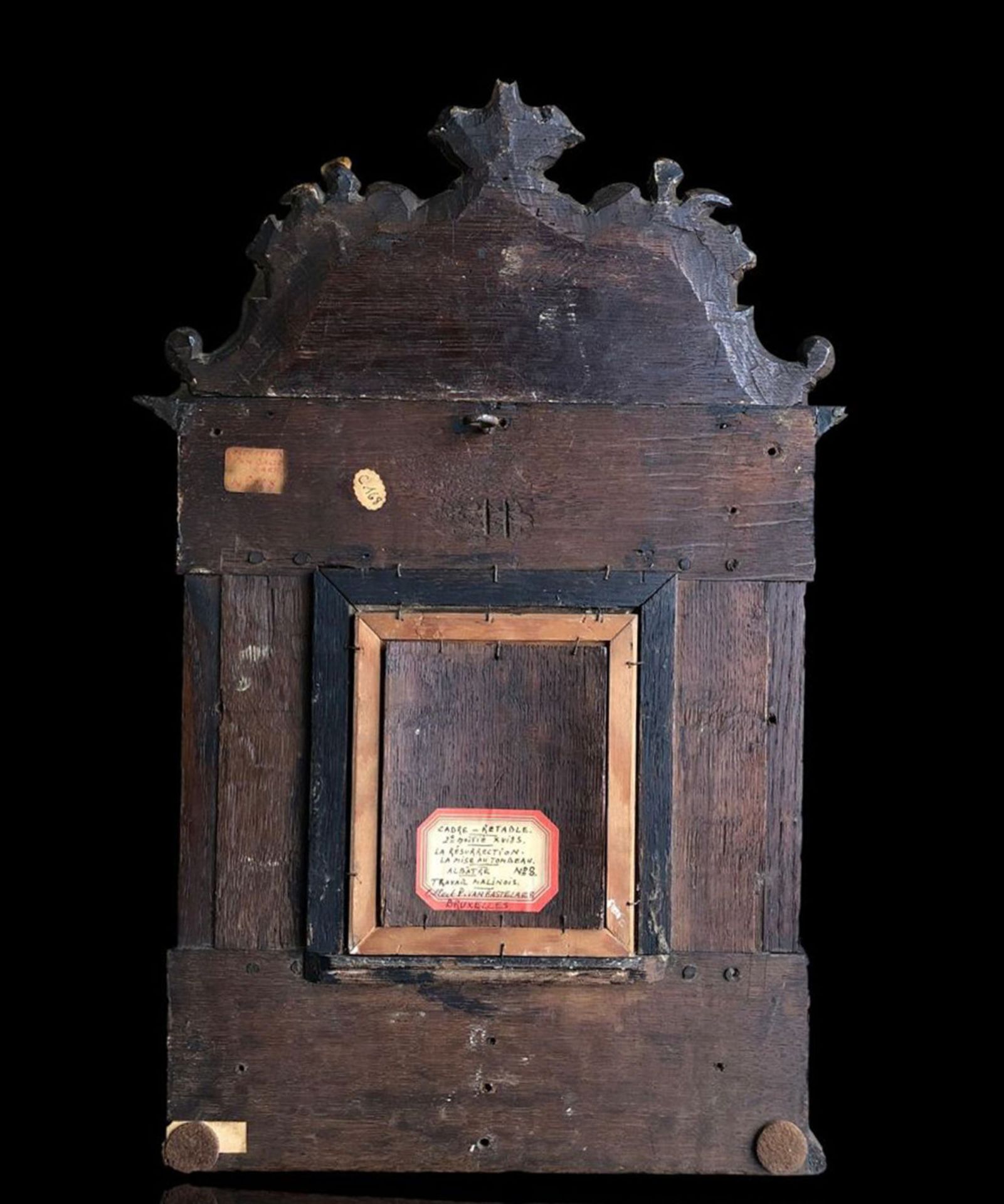 Important altar with two alabaster plaques from Mechelen, 16th century - Image 7 of 9