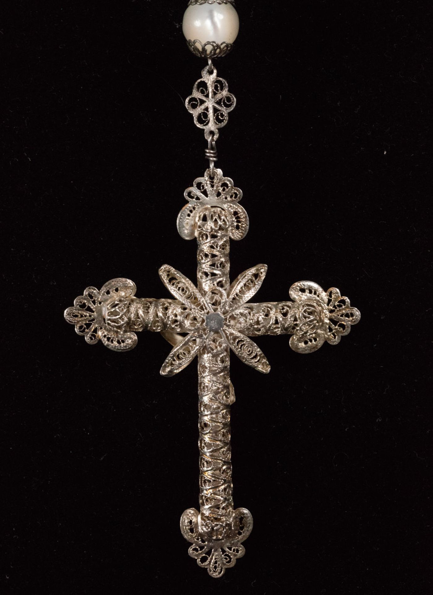 Rare Rosary in Silver Filigree and Mother of Pearl beads, Italy, 19th century - Bild 5 aus 5