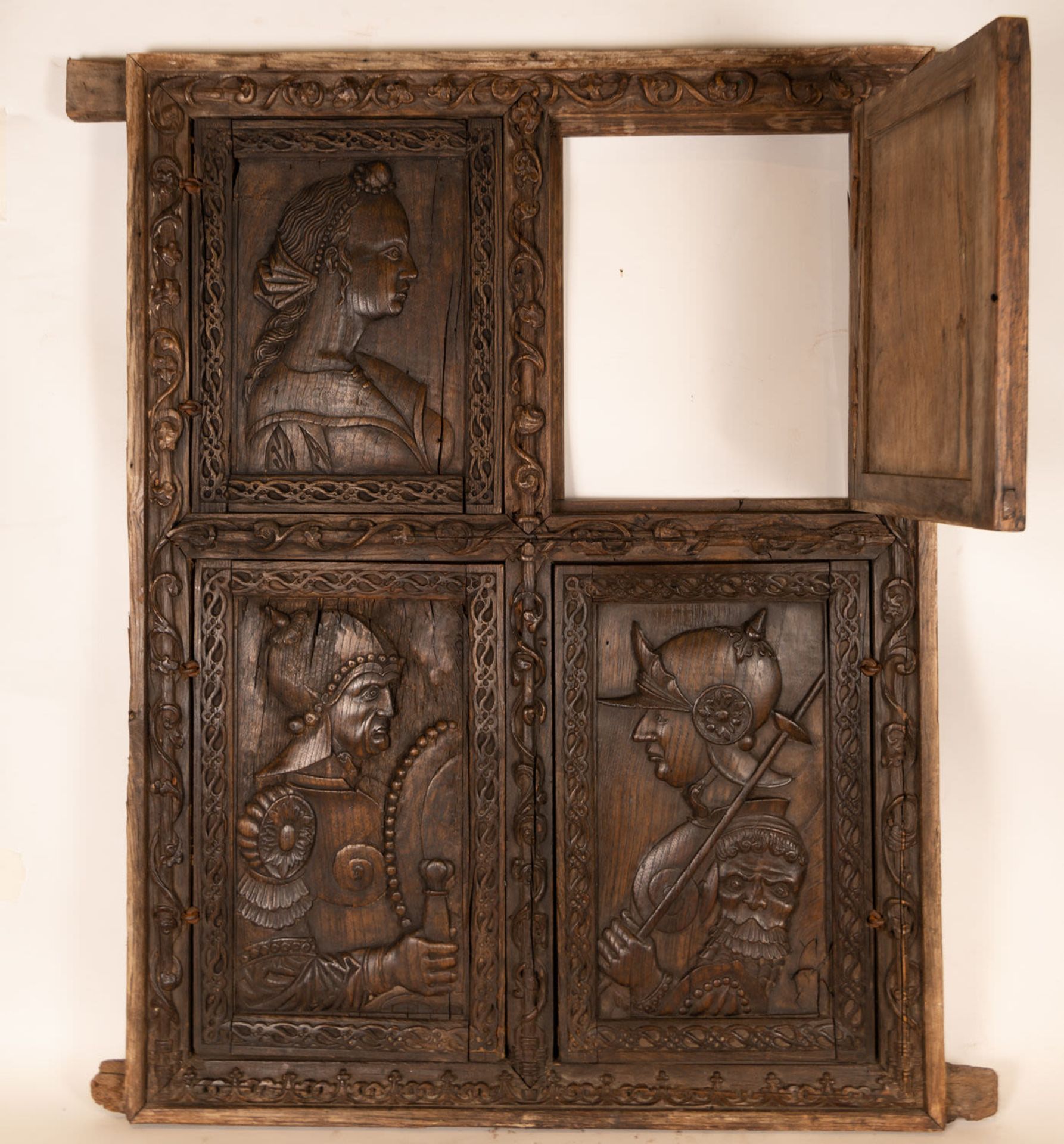 Renaissance-style Four-Leaf oak window, German school, possibly mid-16th century - Image 2 of 4