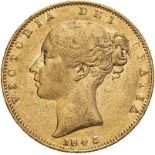 1843 Gold Sovereign Good fine, edge knock (AGW=0.2355 oz.)