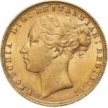 1876 Gold Sovereign About extremely fine (AGW=0.2355 oz.)