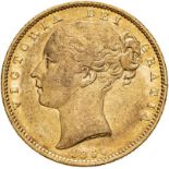 1850 Gold Sovereign Good fine, edge knock (AGW=0.2355 oz.)