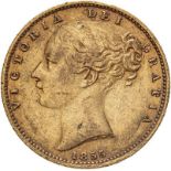 1855 Gold Sovereign WW raised Very fine (AGW=0.2355 oz.)