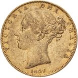 1847 Gold Sovereign Very fine, edge bruises (AGW=0.2355 oz.)