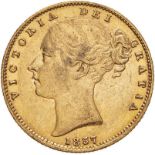 1857 Gold Sovereign Very fine (AGW=0.2355 oz.)