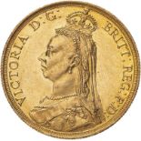 1887 Gold 2 Pounds (Double Sovereign) Damage, otherwise extremely fine (AGW=0.4711 oz.)