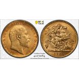 1907 Gold Half-Sovereign PCGS MS62 #42272064 (AGW=0.1176 oz.)