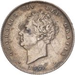 1826 Silver Shilling Scratches, damage