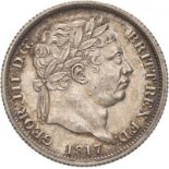 1817 Silver Shilling About uncirculated