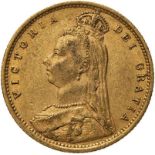 1893 Gold Half-Sovereign Jubilee head Very fine (AGW=0.1176 oz.)