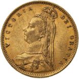 1892 Gold Half-Sovereign No JEB High shield DISH L514 Good very fine (AGW=0.1176 oz.)