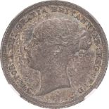 1887 Silver Sixpence Old Wreath Design NGC MS 64 #6135272-016