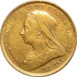 1893 Gold 5 Pounds (5 Sovereigns) About extremely fine (AGW=1.1777 oz.)