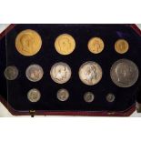 1902 Gold-Silver-Bronze 13-Coin Matte Proof Long Set