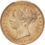 1877 Gold Half-Sovereign Die number PCGS AU55 #17240580 (AGW=0.1176 oz.)