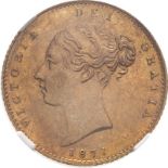 1871 Gold Half-Sovereign Die number - Coarse beeding - With dot NGC MS 61 #3589801-016 (AGW=0.1176 o