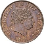 1818 Silver Halfcrown Extremely fine, toned