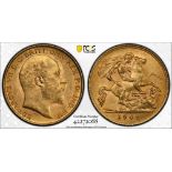 1909 Gold Half-Sovereign PCGS MS63 #42272068 (AGW=0.1176 oz.)