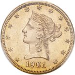 United States Eagle 1901 S Gold 10 Dollars PCGS MS62 #42764546 (AGW=0.4838 oz.)