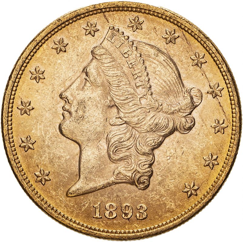 United States 1893 Gold 20 Dollars Liberty Head - Double Eagle Good very fine (AGW=0.9856 oz.)