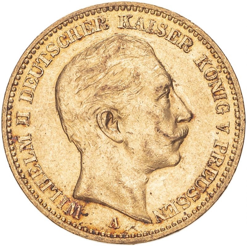 Germany: Prussia Wilhelm II 1902 A Gold 20 Mark Extremely fine (AGW=0.2305 oz.)