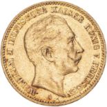 Germany: Prussia Wilhelm II 1902 A Gold 20 Mark Extremely fine (AGW=0.2305 oz.)