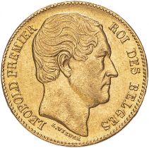 Belgium Leopold I 1865 Gold 20 Francs Good extremely fine (AGW=0.1867 oz.)