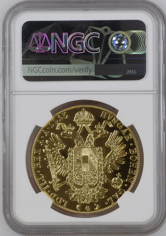 Austria: Habsburg Franz Joseph I 1915 Gold 4 Ducats Restrike NGC MS 69 #3957914-004 (AGW=0.4427 oz.) - Image 4 of 4