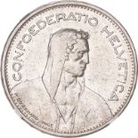 Switzerland 1931 Silver (16.5% copper) 5 Francs Herdsman NGC AU Details #5880325-008