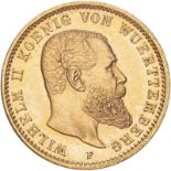 Germany: Württemberg Wilhelm II 1900 F Gold 20 Mark Good extremely fine (AGW=0.2305 oz.)
