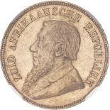 South Africa Paul Kruger 1898 Gold Pond single shaft NGC MS 61 #6066379-081 (AGW=0.2356 oz.)