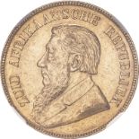 South Africa Paul Kruger 1898 Gold Pond single shaft NGC MS 61 #6066379-085 (AGW=0.2356 oz.)