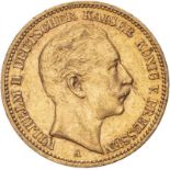 Germany: Prussia Wilhelm II 1904 A Gold 20 Mark About extremely fine (AGW=0.2305 oz.)