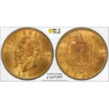 Italy Vittorio Emanuele II 1865 T BN Gold 20 Lire PCGS MS64 #42926366 (AGW=0.1867 oz.)