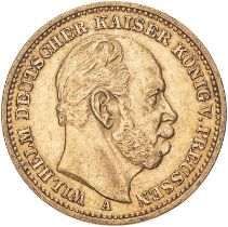 Germany: Prussia Wilhelm I 1887 A Gold 20 Mark Good very fine (AGW=0.2305 oz.)