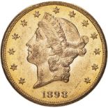 United States 1898 Gold 20 Dollars Liberty Head - Double Eagle Extremely fine (AGW=0.9856 oz.)