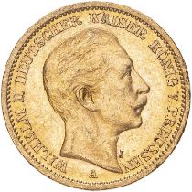 Germany: Prussia Wilhelm II 1908 A Gold 20 Mark Extremely fine (AGW=0.2305 oz.)