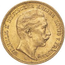 Germany: Prussia Wilhelm II 1899 A Gold 20 Mark Extremely fine (AGW=0.2305 oz.)