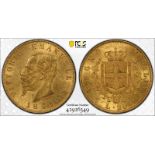 Italy Vittorio Emanuele II 1865 T BN Gold 20 Lire PCGS MS62 #42926349 (AGW=0.1867 oz.)