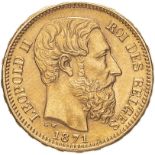 Belgium Leopold II 1871 Gold 20 Francs Good extremely fine (AGW=0.1867 oz.)