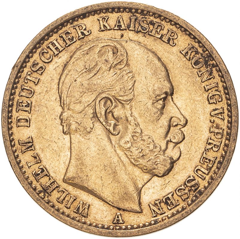 Germany: Prussia Wilhelm I 1882 A Gold 20 Mark Very fine (AGW=0.2305 oz.)