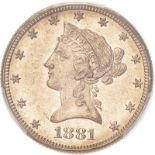 United States Eagle 1881 Gold 10 Dollars PCGS AU58 #42764576 (AGW=0.4838 oz.)